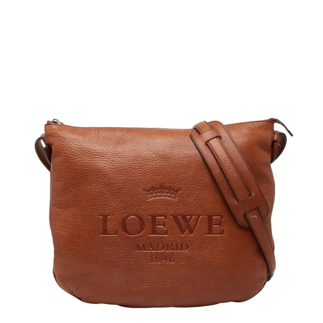 LOEWE Heritage Crossbody Shoulder Bag in Brown Leather for Women: --- Catalog ---Category: SizeSize (HxWxD): 27cm x 30.5cm x 2cm / 10.62'' x 12'' x 0.78''Category: DesignType: Shoulder bagColor: BrownGender: WomenMaterial: Leather Category: GeneralBrand: Loewe--- It