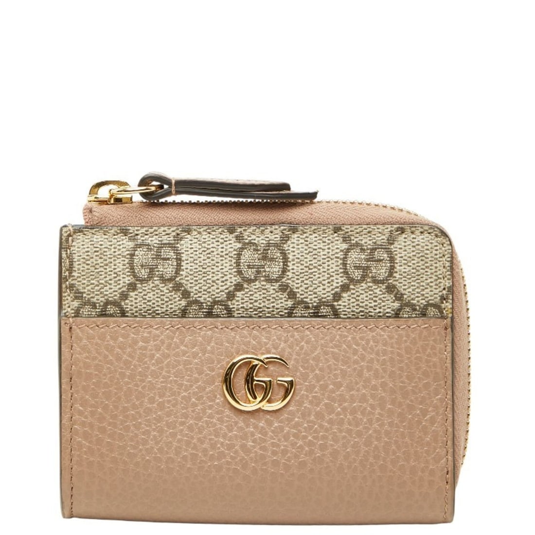 Gucci GG Supreme Marmont L-shaped zipper bifold wallet 658609 beige leather women's GUCCI (1 of 8)