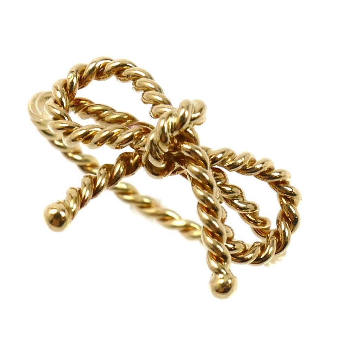 TIFFANY & Co. Tiffany 18KYG Yellow Gold Twisted Ribbon Ring, 1.24g, Women's (1 of 17)