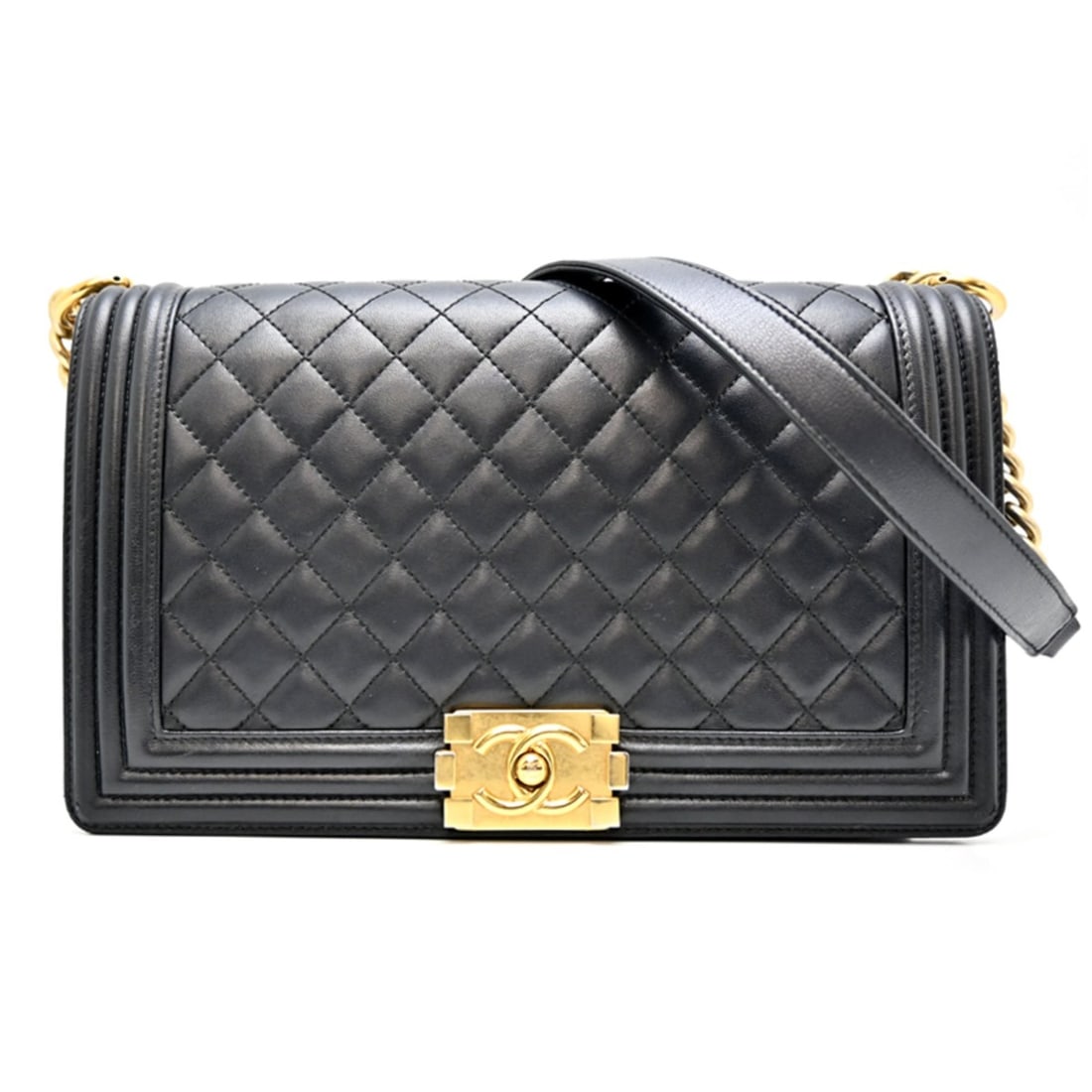 Chanel Boy Women's Shoulder Bag A92193 Lambskin Black (1 of 13)