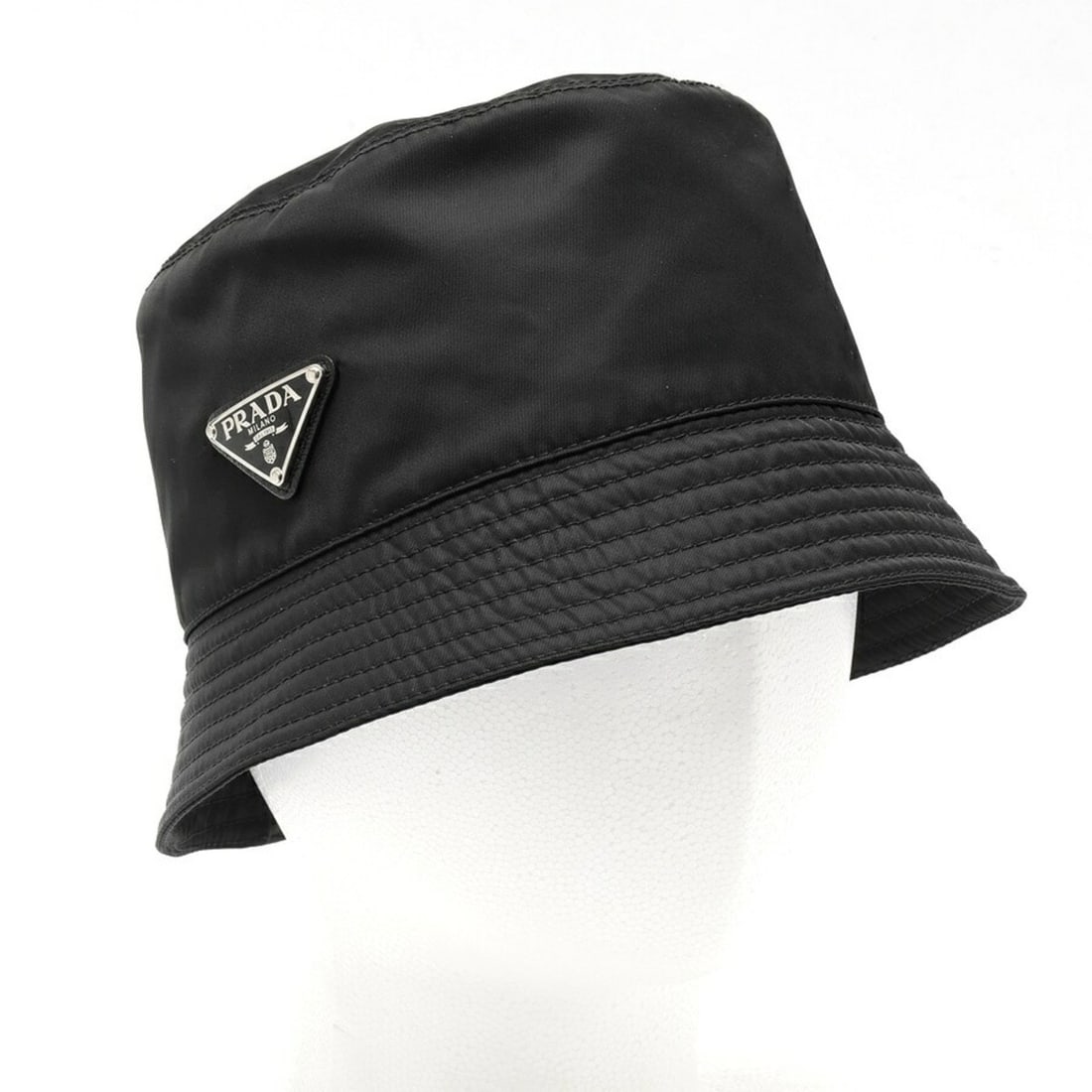 PRADA Re-Nylon Triangle Bucket Hat 1HC137 Nylon Black # S S-159768 (1 of 13)