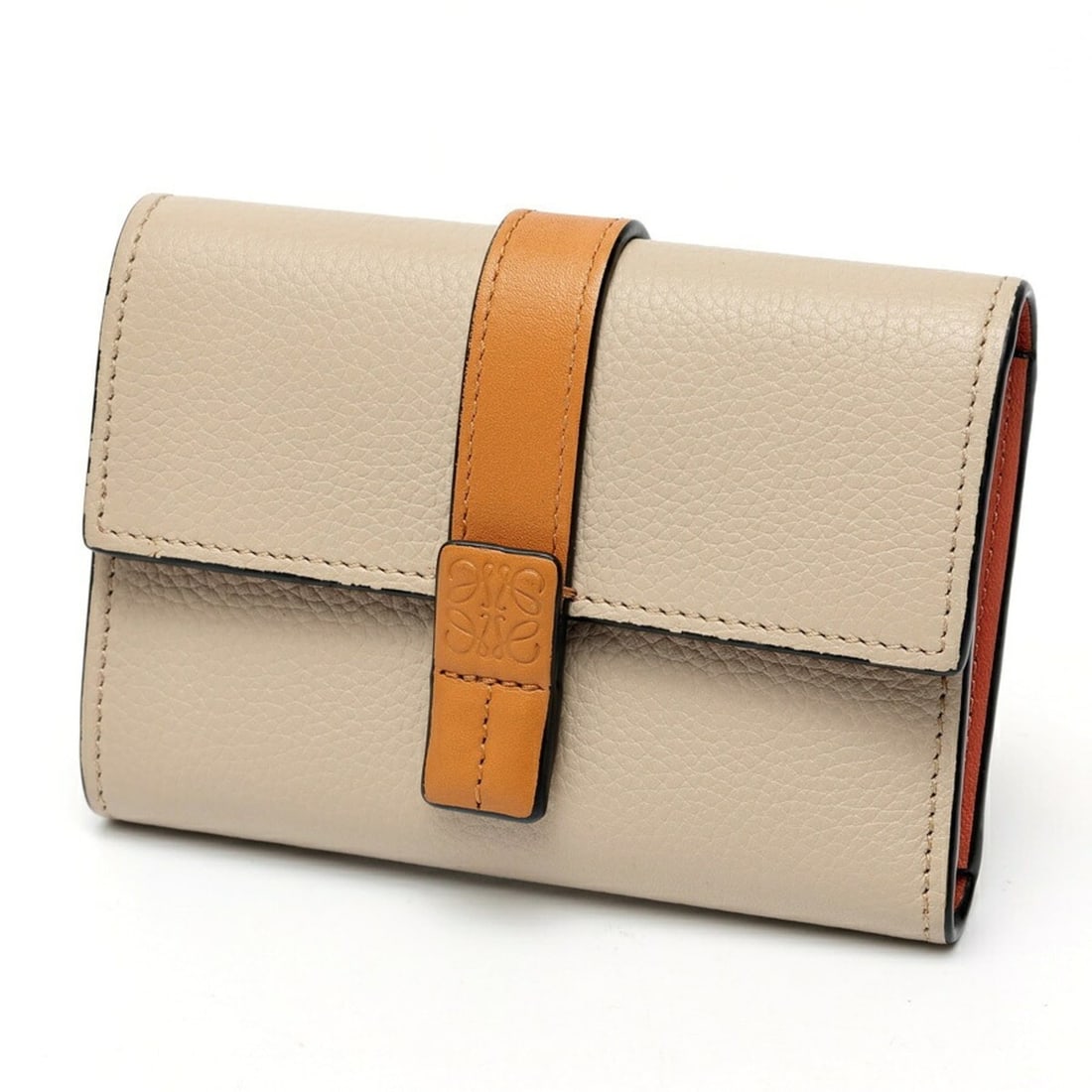LOEWE Vertical Wallet Small Trifold C660S86X01 124.12.S86 Soft Grain Calfskin Light Oat Honey (1 of 20)