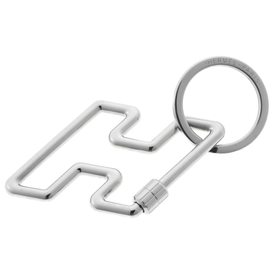 Hermes HERMES Keychain H To Speed Key Ring H077245FJ00 Metal Silver S-159606 (1 of 9)