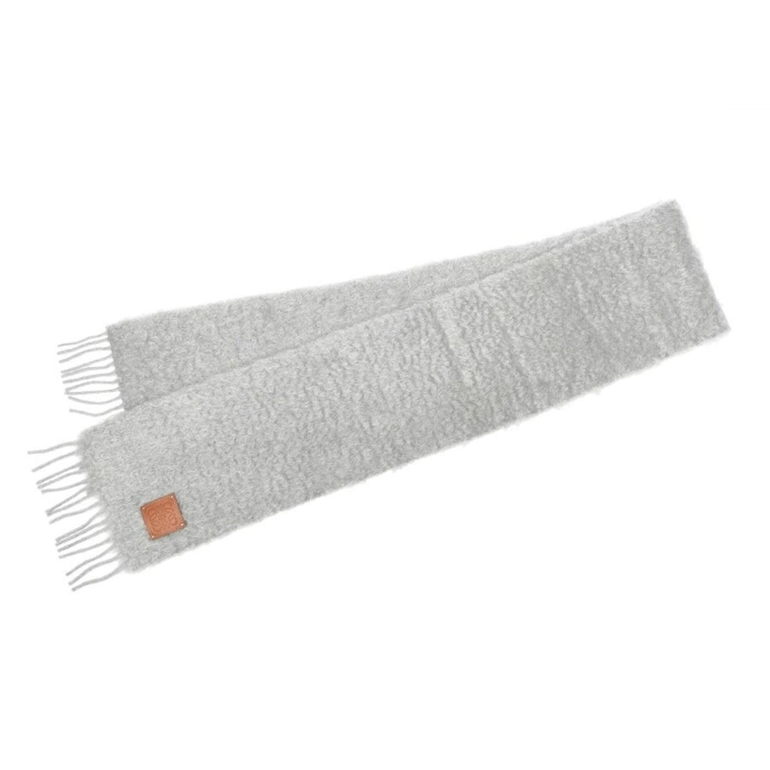 LOEWE Anagram Scarf Muffler F655254X01 Mohair Wool Light Gray S-160068: --- Catalog ---Category: SizeSize (LxW): 1.85m x 23cm / 72.83'' x 9.05''Category: DesignType: ScarfColor: Light grayMaterial: Mohair , Wool Category: GeneralMPN: F655254X01Brand: LoeweCountry of Origi