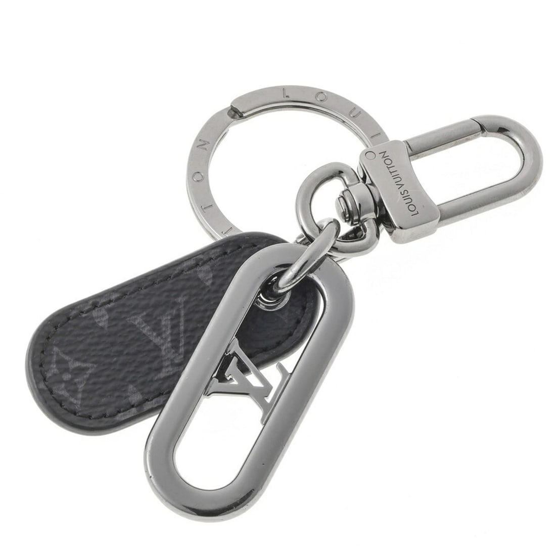 Louis Vuitton LOUIS VUITTON Keychain LV Signature Chain Key Ring M00927 Metal Monogram Eclipse Black (1 of 8)