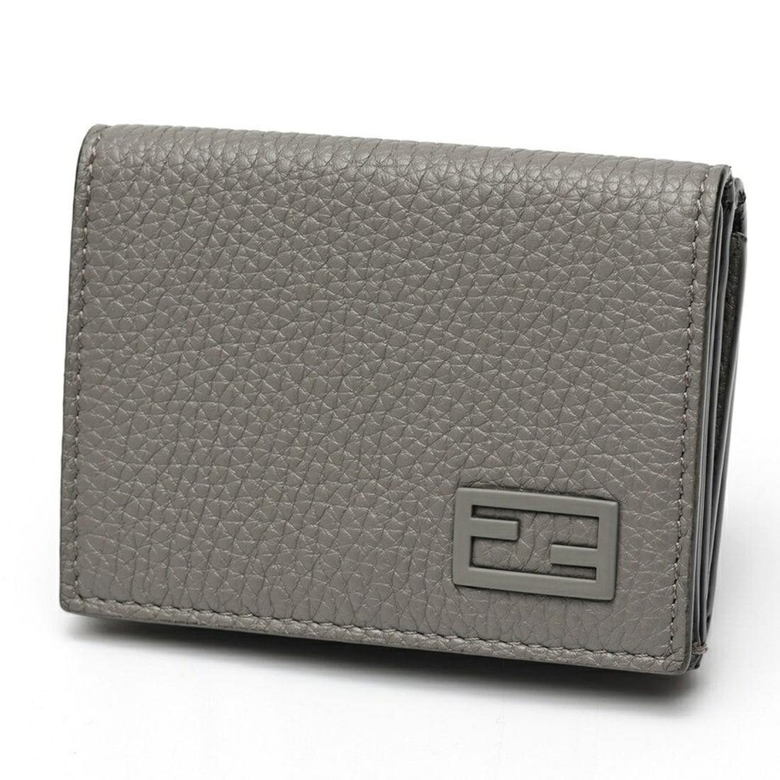 FENDI Tri-fold Compact Wallet 7M0280 Kataoshi Leather Gray S-159974 (1 of 13)