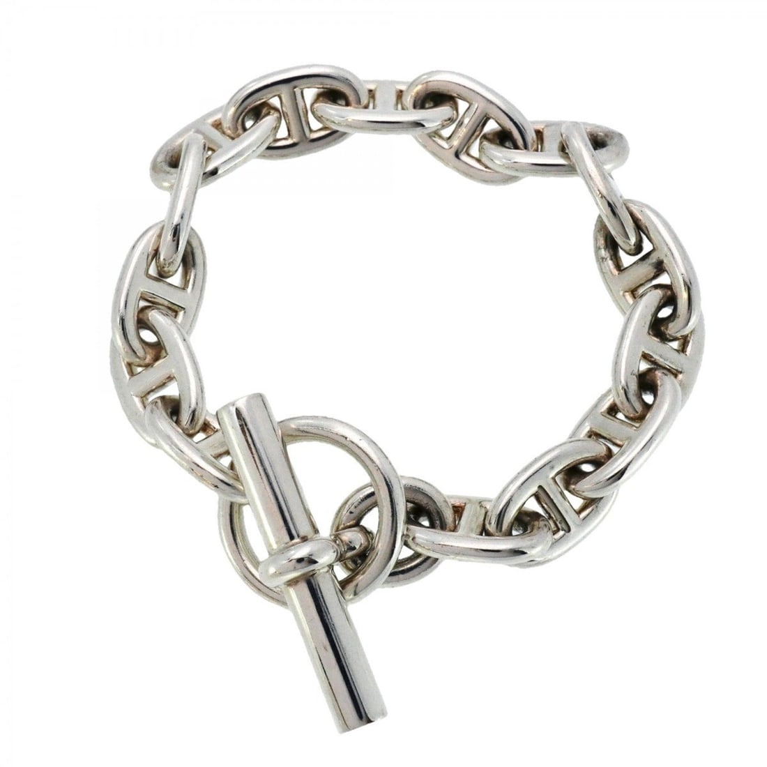 Hermes Chaine d'Ancre Bracelet, MM, 15 Links, Silver 925, Women's: --- Catalog ---Category: SizeLength: 16cm / 6.29''Category: DesignType: Charm braceletGender: WomenMaterial: Silver 925Category: GeneralBrand: Hermes--- Item List ---Section: ConditionRanking: Rank AB