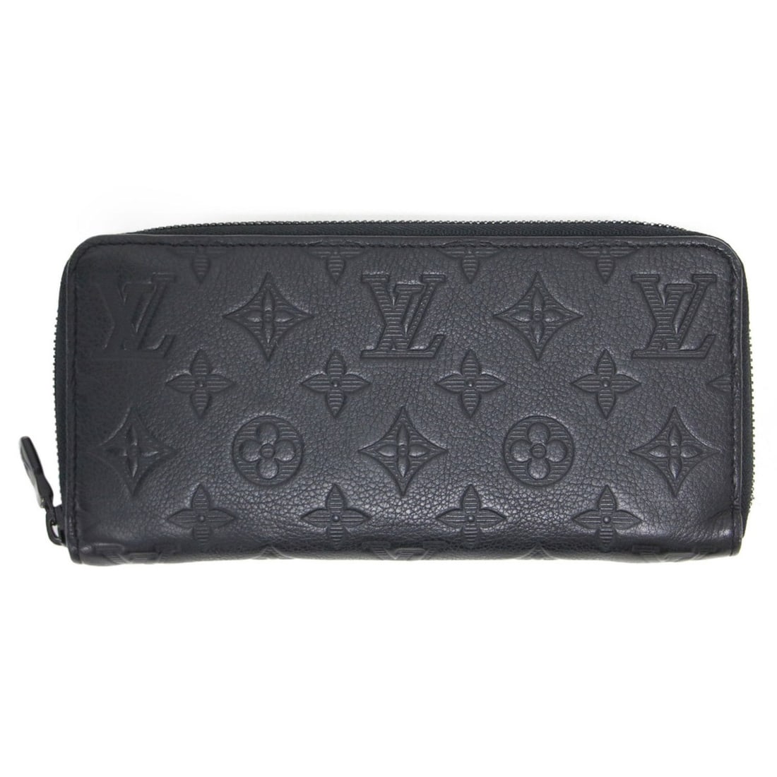 LOUIS VUITTON Louis Vuitton Zippy Wallet Horizontal Long Round Monogram Leather Black Women's K4735 (1 of 11)