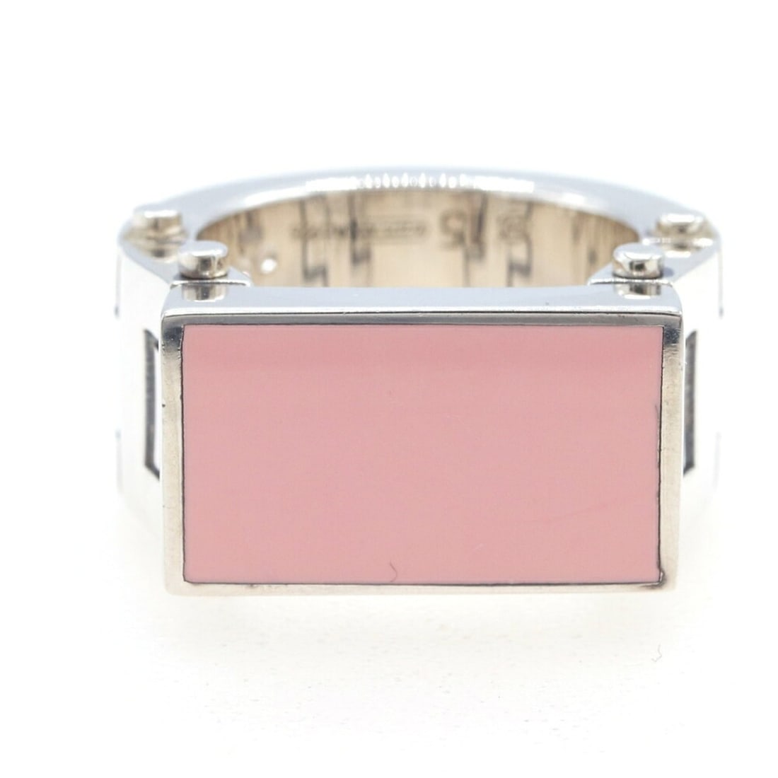 Bottega Veneta Bolt Ring 680314 Silver Light Pink SV Sterling 925 1 Women's BOTTEGA VENETA: --- Catalog ---Category: SizeJP Size: 14.5US Size: 7Category: DesignType: Band ringColor: Light pink, SilverGender: WomenMaterial: Sterling silver 925Category: GeneralMPN: 680314Brand: Bottega VenetaC