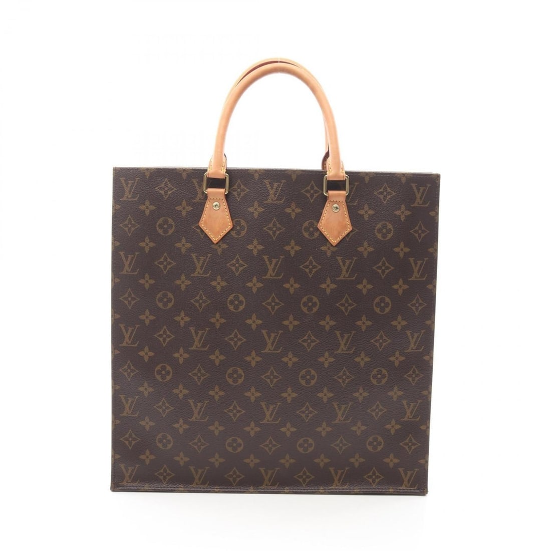 Louis Vuitton Sac Plat Tote Bag, Coated Canvas and Leather, Monogram, Women's, Brown, M40805 (1 of 14)
