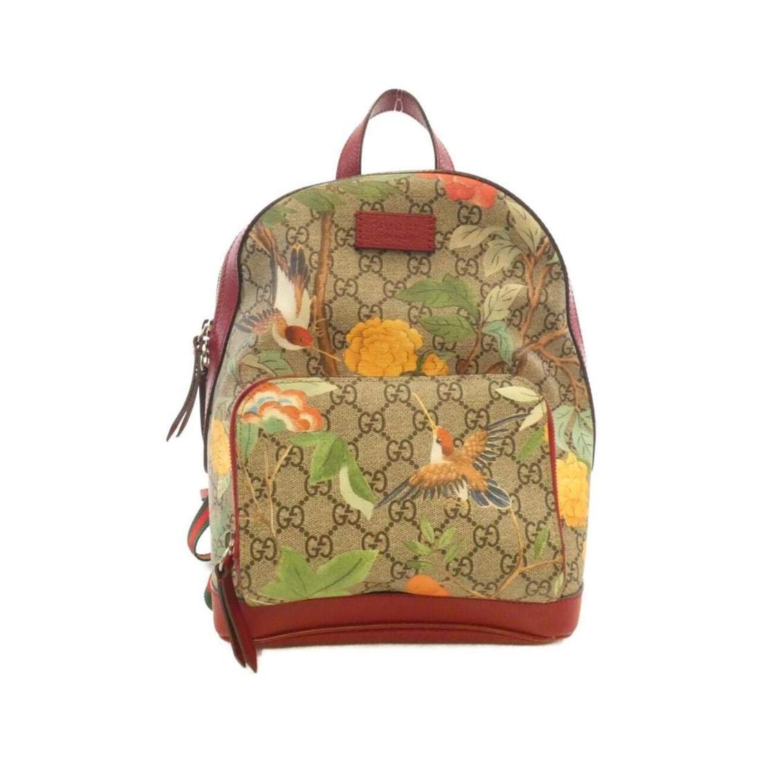 Gucci 427042 K0LCN Backpack: --- Catalog ---Category: SizeSize (HxWxD): 29cm x 22cm x 10cm / 11.41'' x 8.66'' x 3.93''Category: DesignType: BackpackColor: Beige, Red colorGender: WomenMaterial: GG Supreme Hardware Color: