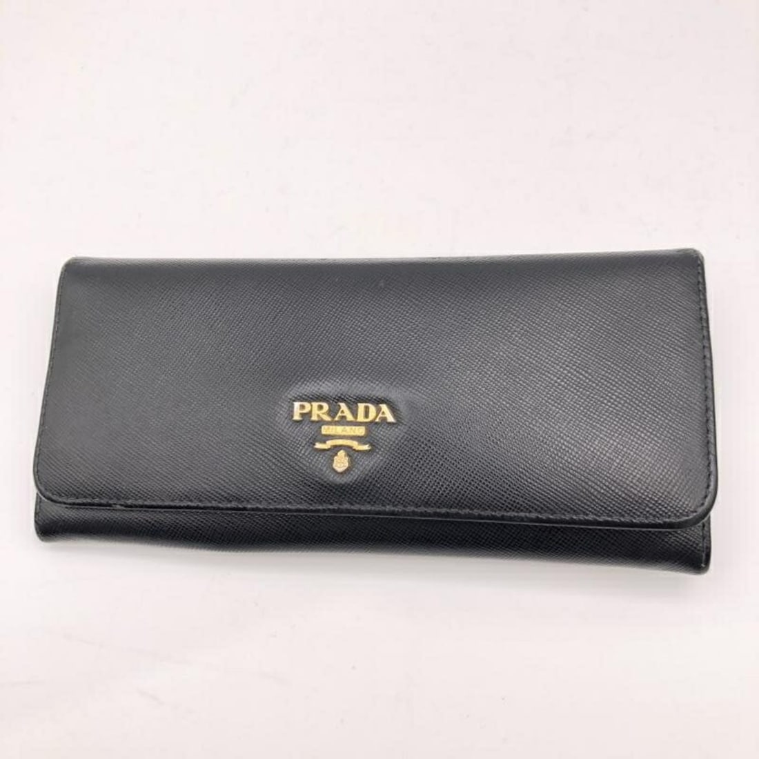 PRADA Saffiano Double Long Wallet in Black (1 of 12)