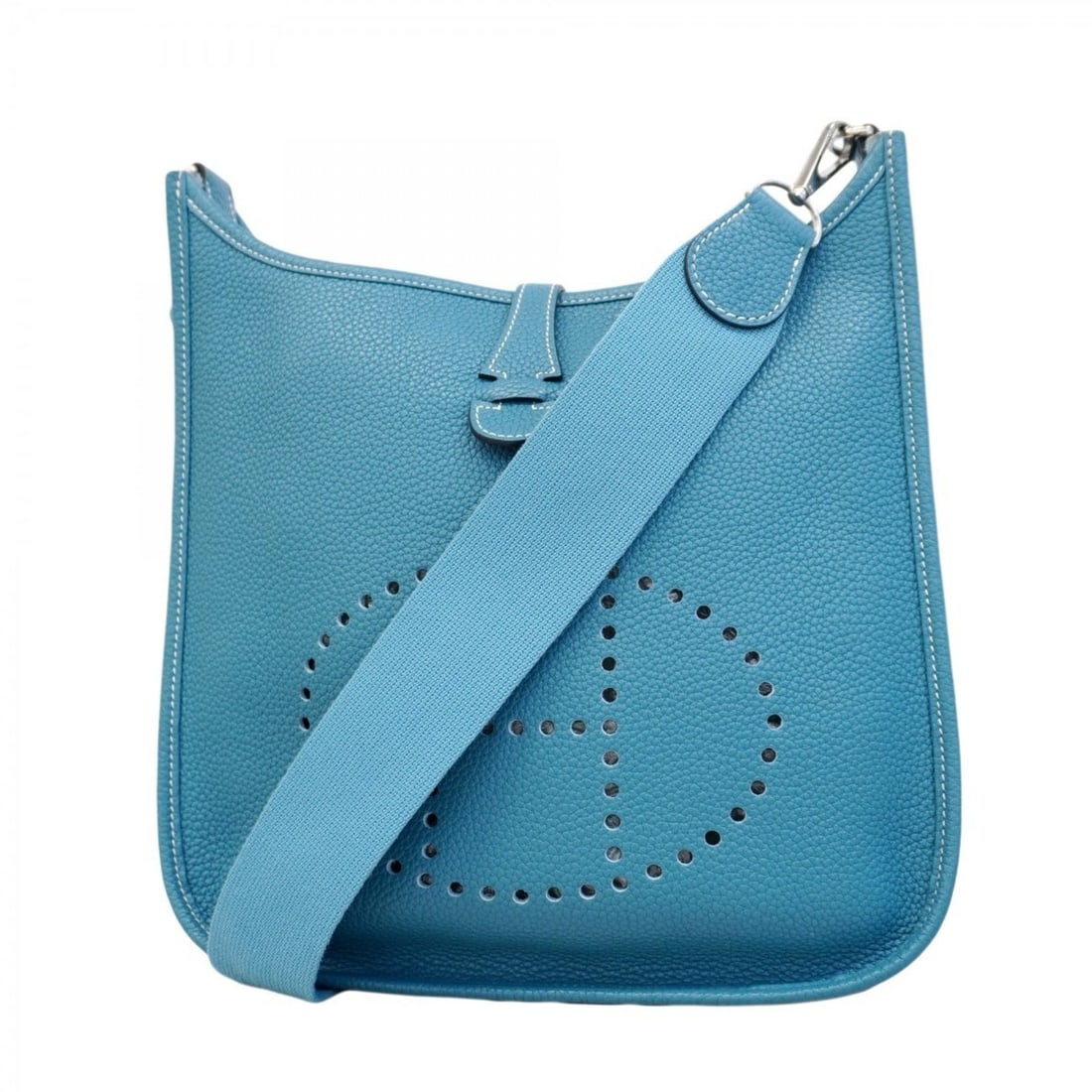 Hermes Hermès Evelyn 1PM Shoulder Bag in Taurillon Clemence Blue Jean with P Stamp for Women (1 of 20)
