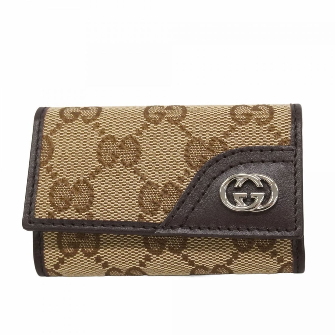 Gucci Accessory Key Case GG Canvas 181680 Beige Brown Men's Women's (1 of 11)
