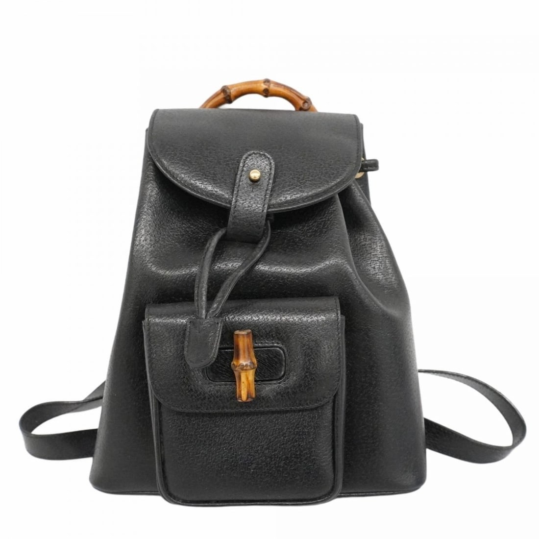 Gucci Bamboo Backpack 003 1705 0030 in Black Leather, Women's: --- Catalog ---Category: SizeSize (HxWxD): 24.5cm x 21.5cm x 7.5cm / 9.64'' x 8.46'' x 2.95''Category: DesignType: BackpackColor: BlackGender: WomenMaterial: Leather Hardware Color: GoldCategory: Gene