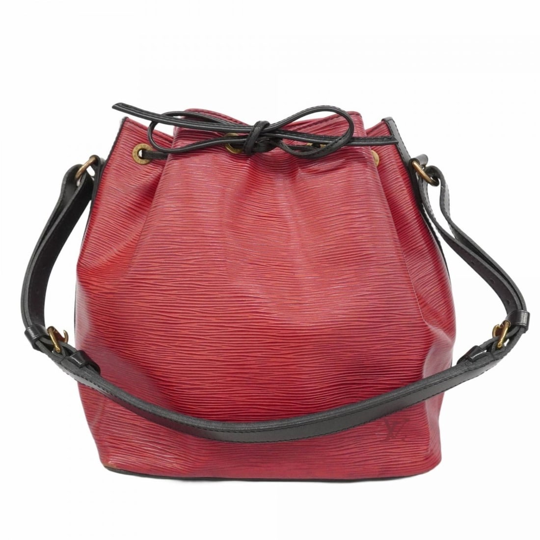 Louis Vuitton Epi Two-Tone Petit Noe Shoulder Bag M44172 Castilian Red Noir Women's (1 of 18)