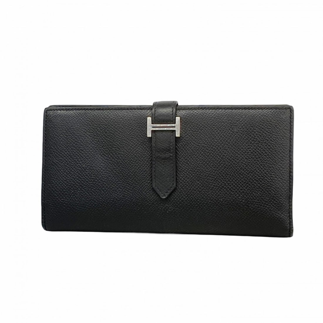Hermes Hermès Bearn soufflet long wallet, Epsom leather, black, with a Q stamp, for men and women (1 of 18)