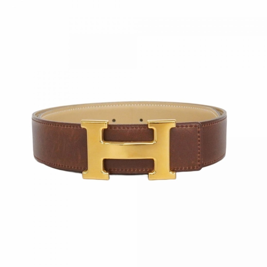 Hermes Hermès Constance Belt, Box Calf, Brown/Beige, B Stamp, Men's/Women's (1 of 19)