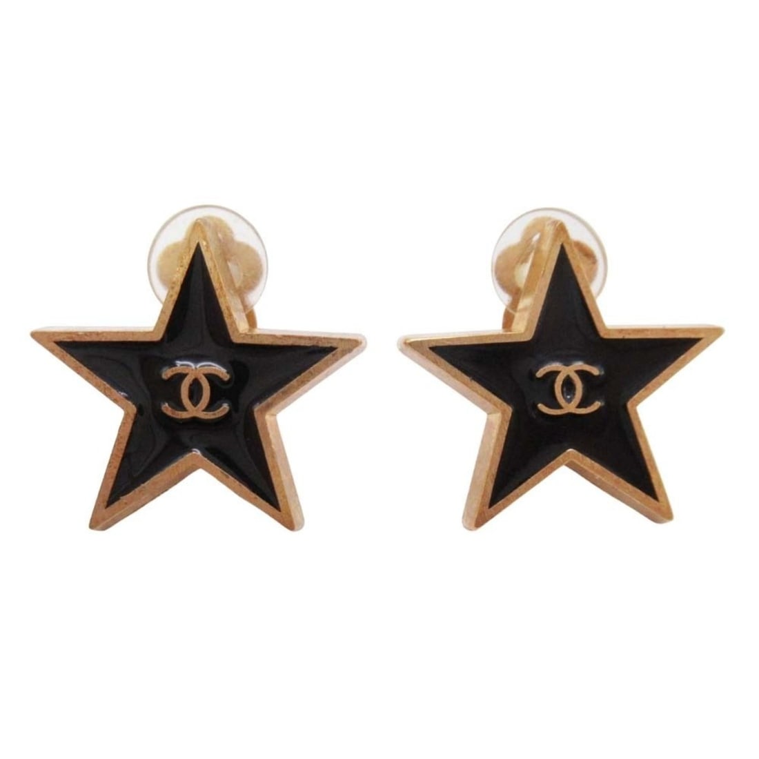 01P Vintage CHANEL Coco Mark Star Earrings, Star-Shaped, Gold and Black, Women's: --- Catalog ---Category: SizeStone Size (HxW): 2.20mm x 2.00mm / 0.09'' x 0.08''Category: DesignColor: Black, GoldGender: WomenCategory: GeneralBrand: Chanel--- Item List ---Section: ConditionRanking: