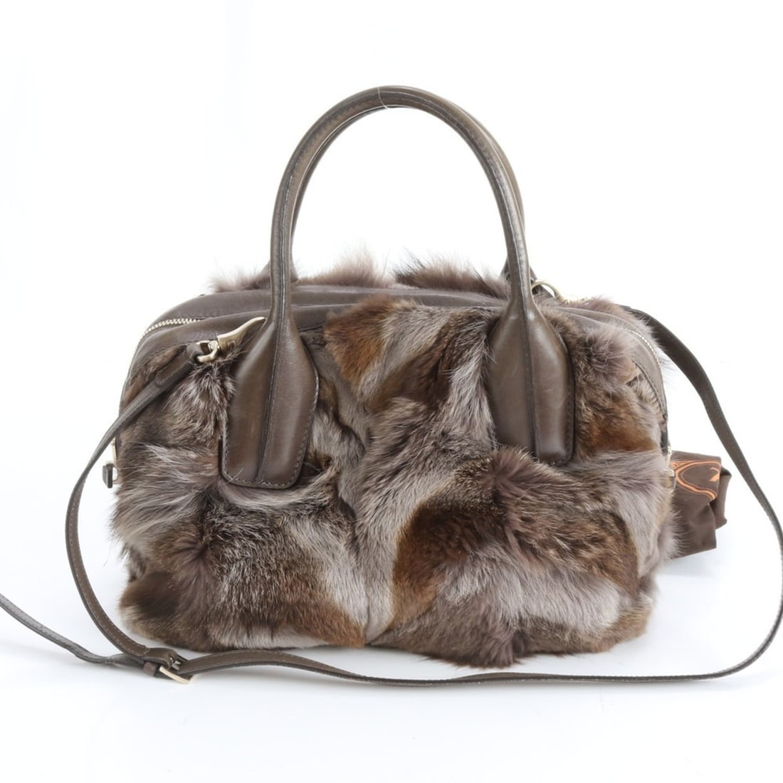Tod's D-Styling Rabbit Fur Leather 2-Way Shoulder Bag, Handbag, Brown, Women's: --- Catalog ---Category: SizeSize (HxWxD): 20cm x 34cm x 14cm / 7.87'' x 13.38'' x 5.51''Category: DesignType: Shoulder bagColor: BrownGender: WomenMaterial: Leather Category: GeneralBrand: