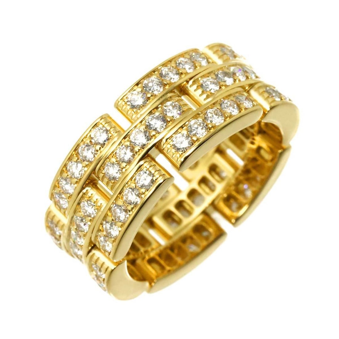 Cartier Maillon Panthere #53 Ring, Full Diamond, 18K Yellow Gold 750: --- Catalog ---Category: SizeUS Size: 6.5Brand Size: 53Category: DesignType: Band ringGender: WomenMaterial: Yellow gold (18K)Category: GeneralBrand: Cartier--- Item List ---Section: ConditionRanking: