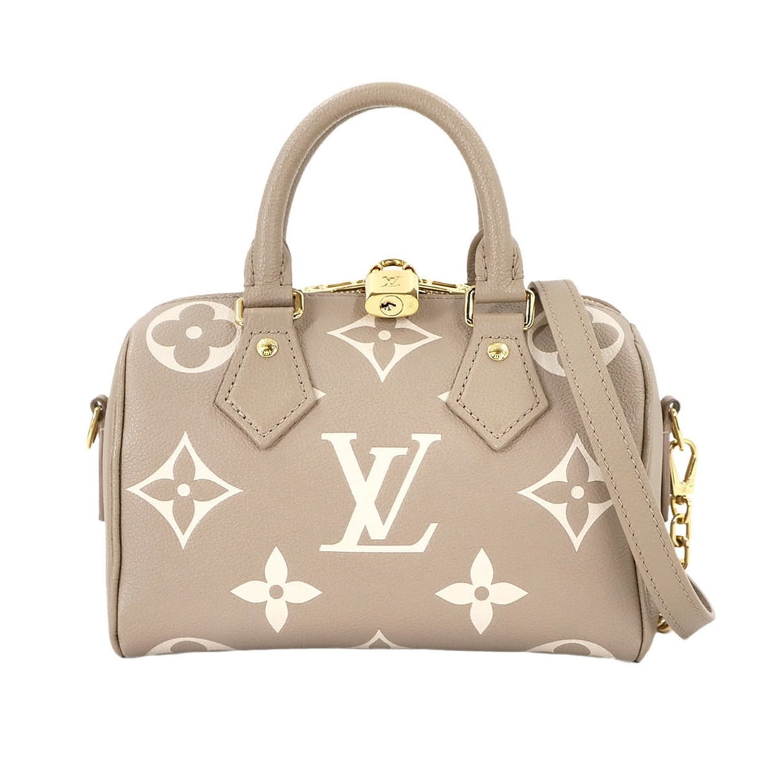 Louis Vuitton Two-Tone Monogram Empreinte Speedy Bandouliere 20 2-Way Handbag with Tourtière Creme (1 of 14)