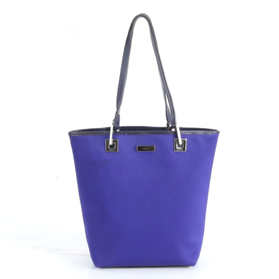 Gucci Blue 002 1099 Leather and Nylon Tote Bag Shoulder Handbag Women's (1 of 10)