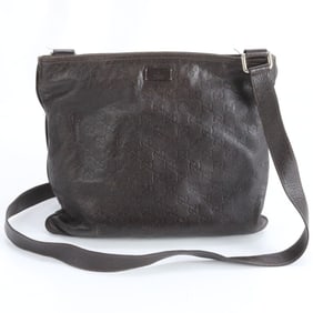 Gucci Guccissima 201446 Leather Messenger Shoulder Bag, Brown, Men's