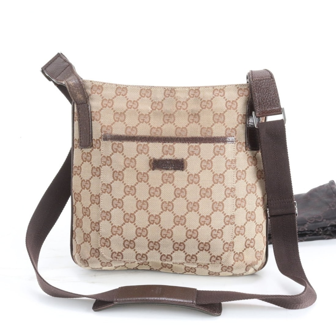 Gucci GG Canvas 122793 Leather Shoulder Messenger Bag Brown Men's (1 of 20)