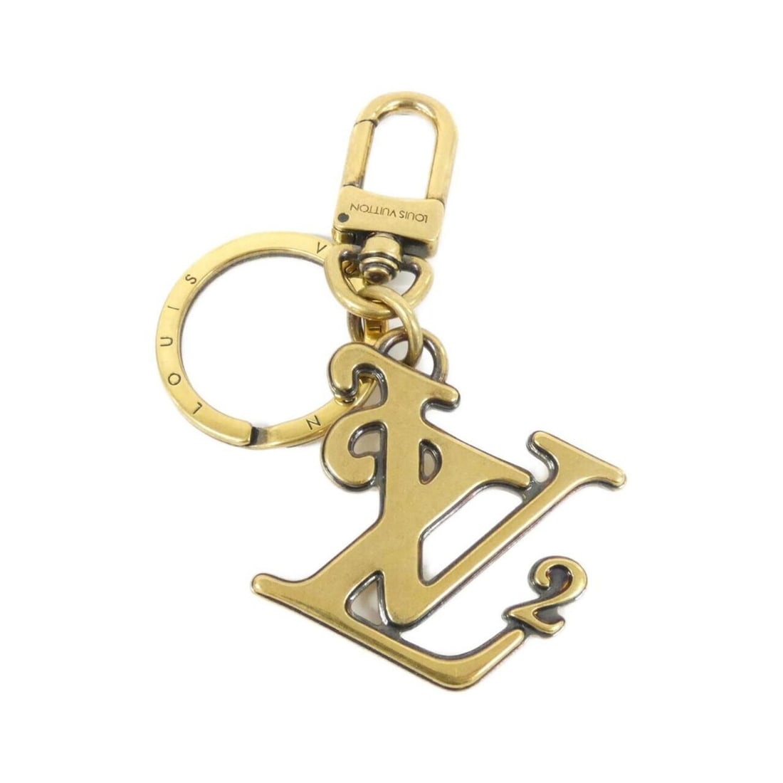 Louis Vuitton Porte Cles Squared LV MP2715 Key Ring: --- Catalog ---Category: DesignType: KeyringColor: GoldGender: Men,WomenCategory: GeneralMPN: MP2715Brand: Louis Vuitton--- Item List ---Section: ConditionRanking: Rank A Used - A few traces of usage,
