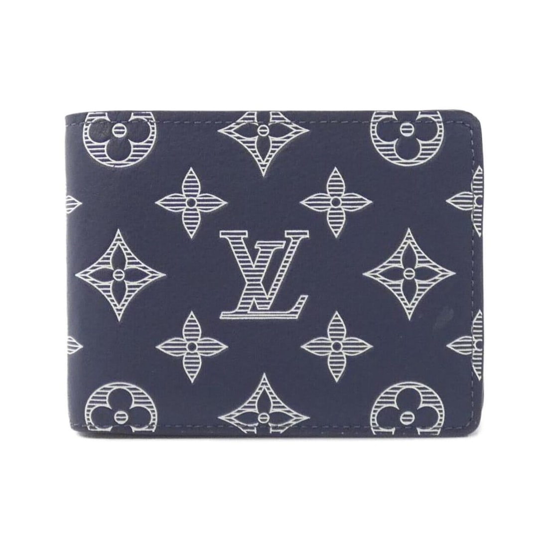 Louis Vuitton Monogram Shadow Portefeuille Multiple M83379 Billfold: --- Catalog ---Category: SizeSize (HxWxD): 9cm x 11.5cm x 1.5cm / 3.54'' x 4.52'' x 0.59''Category: DesignType: Wallet (bi-fold)Color: Blue, NavyGender: WomenMaterial: Leather Leather/Fur Type: Calf