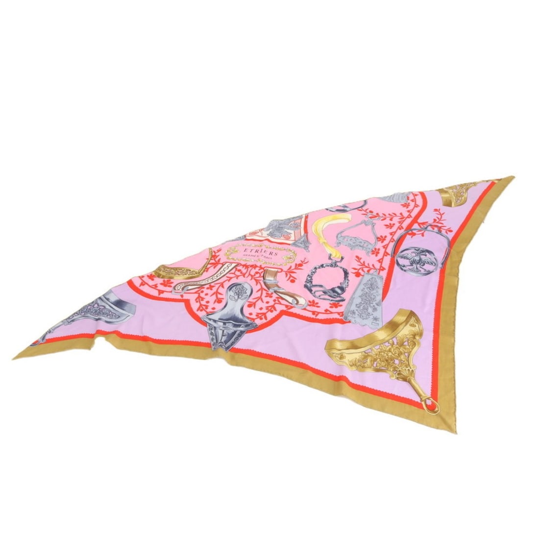 Hermes Triangle Jean ETRIERS Stirrup Scarf/Muffler Stole Carre Women's (1 of 14)