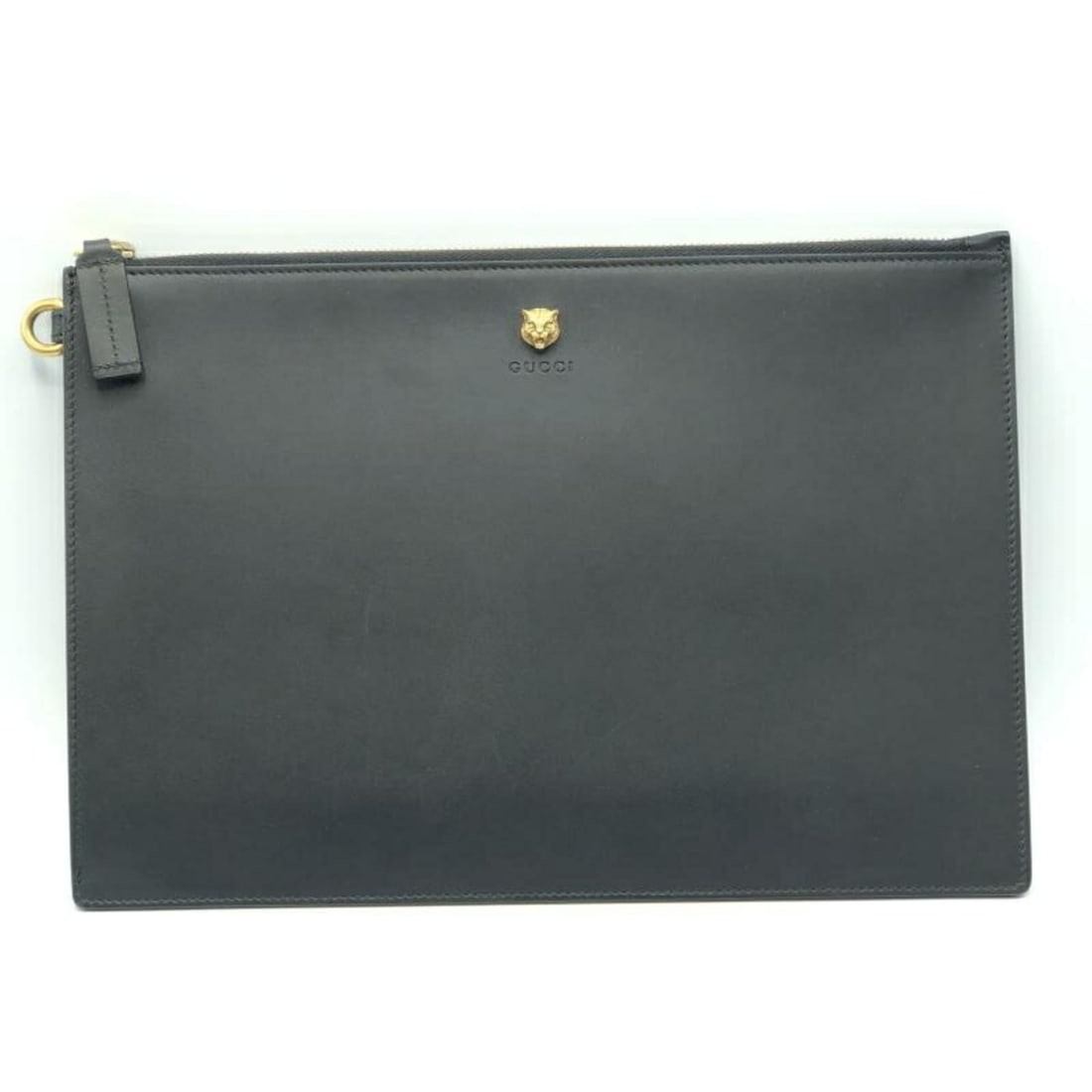 GUCCI Animalier Tiger Head Clutch Bag 428724 Black Gucci (1 of 16)