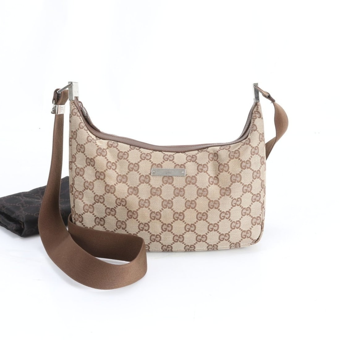 Gucci GG Canvas 019-0433 Leather Shoulder Bag/Crossbody Bag Brown Women's (1 of 11)
