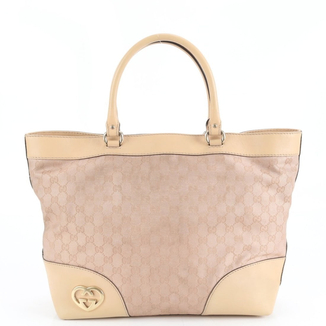 Gucci GG Canvas Lovely 257071 Leather Tote Bag Shoulder Pink Women's (1 of 18)