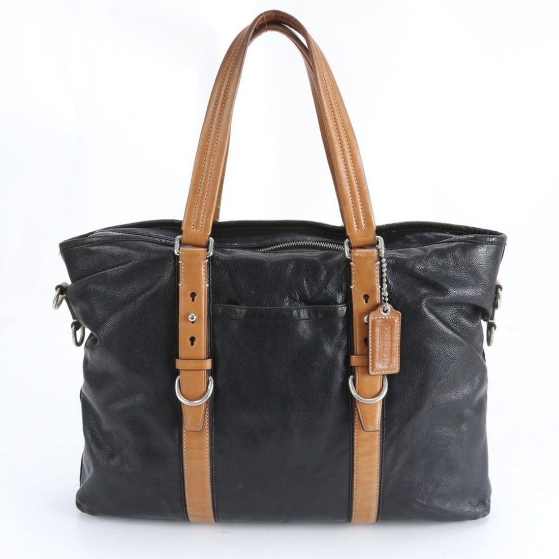 Coach 70256 Leather Tote Bag/Shoulder Bag, Business, Black, Men's: --- Catalog ---Category: SizeSize (HxWxD): 27cm x 41cm x 7cm / 10.62'' x 16.14'' x 2.75''Handle Length: 47cm / 18.5''Category: DesignType: Shoulder bag, Tote bagColor: Black, BrownGender: MenMaterial: