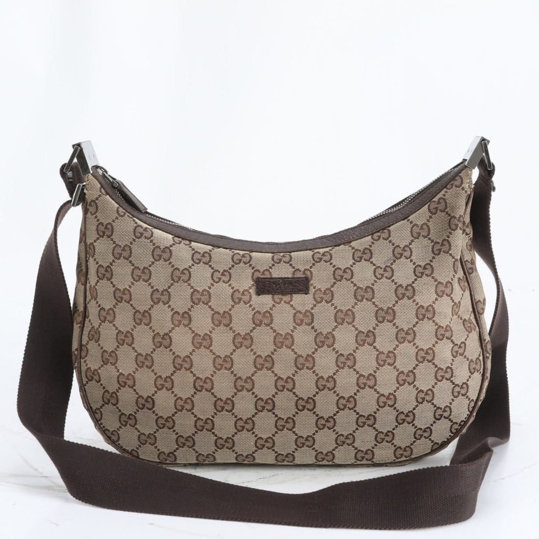Gucci GG Canvas 122790 Leather Shoulder Bag, Handbag, Brown, Women's (1 of 14)