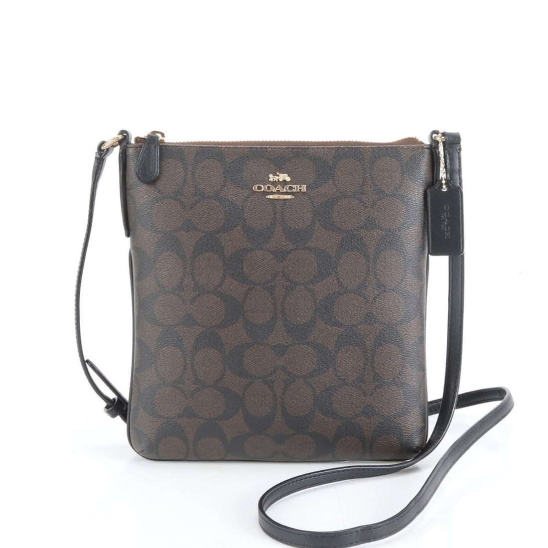 Coach Signature F58309 Leather Shoulder Bag, Brown, Women's: --- Catalog ---Category: SizeSize (HxWxD): 23cm x 21cm x 2cm / 9.05'' x 8.26'' x 0.78''Strap Length: 130cm / 51.18''Category: DesignType: Shoulder bagColor: BrownGender: WomenMaterial: Signature line