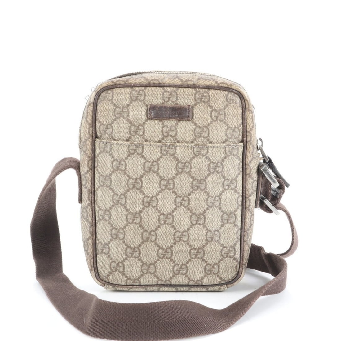 Gucci GG Supreme 122754 Leather Messenger Shoulder Bag, Brown, Men's: --- Catalog ---Category: SizeSize (HxWxD): 20cm x 15cm x 5cm / 7.87'' x 5.9'' x 1.96''Strap Length: 125cm / 49.21''Category: DesignType: Shoulder bagColor: Beige, BrownGender: MenMaterial: GG Supreme