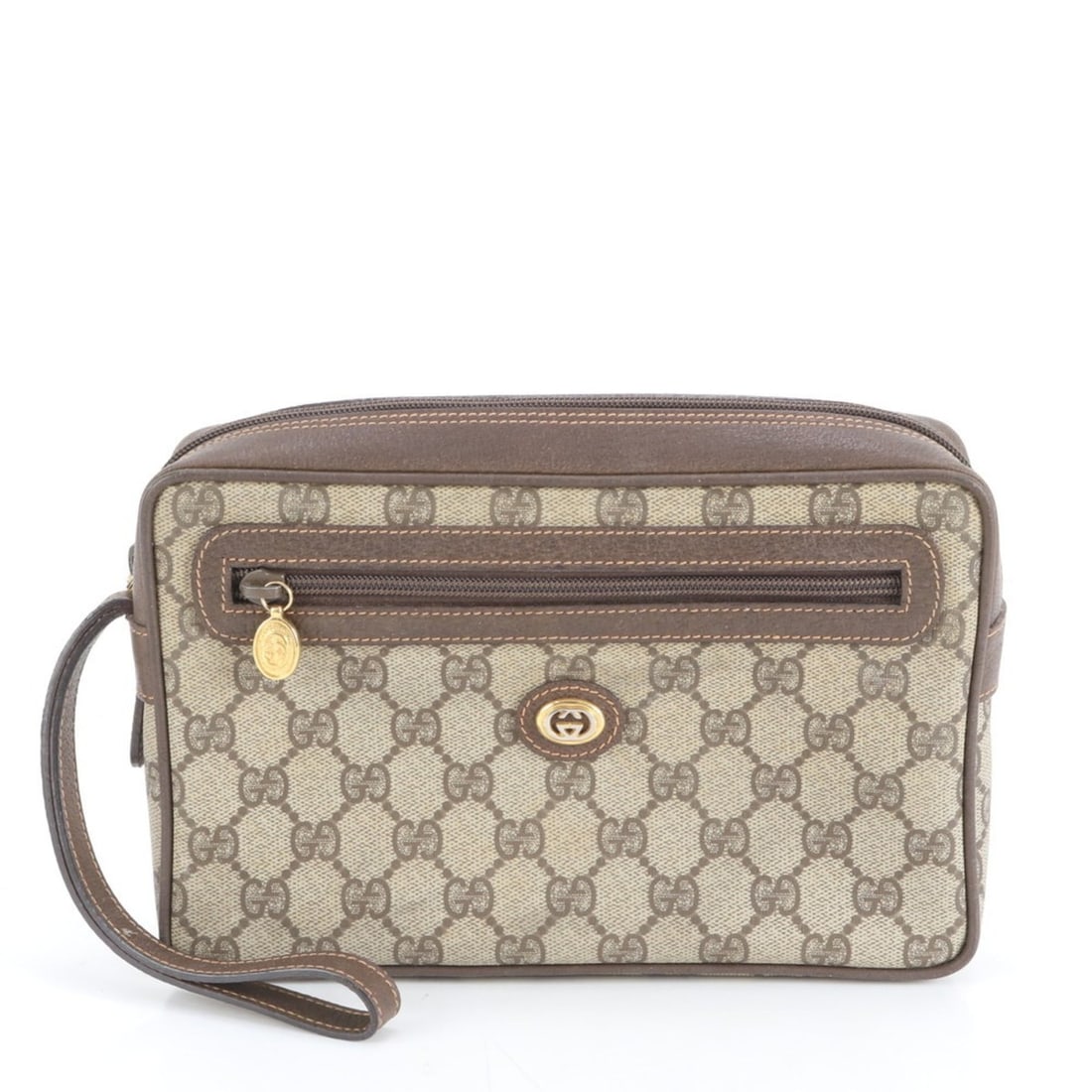 Gucci Old GG Supreme Leather Second Bag Clutch Pouch Business Brown Men's: --- Catalog ---Category: SizeSize (HxWxD): 15cm x 25cm x 5cm / 5.9'' x 9.84'' x 1.96''Handle Length: 40cm / 15.74''Category: DesignType: PouchColor: BrownGender: MenMaterial: GG Supreme Category: