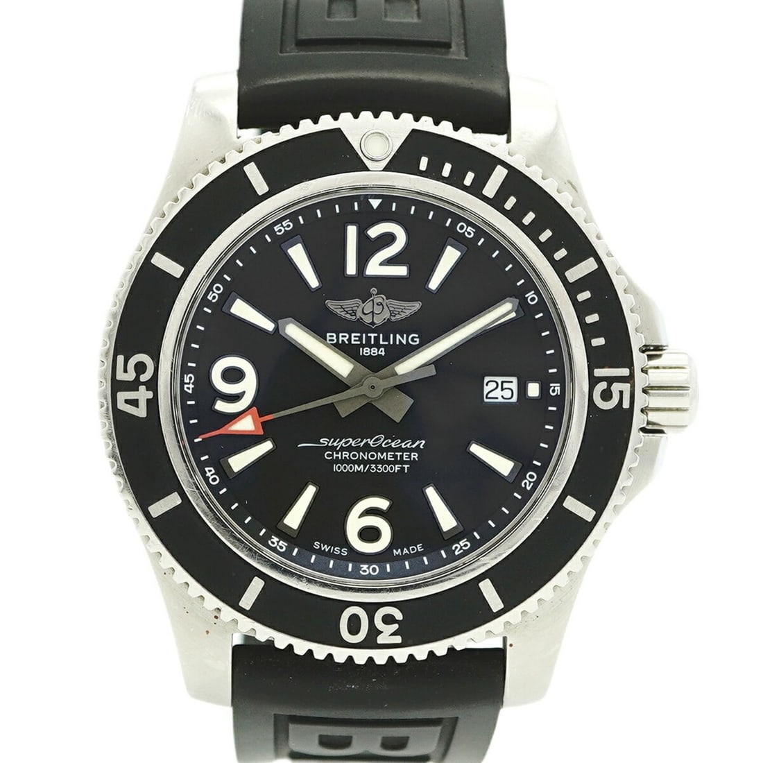 Breitling Superocean A17367 Black Dial Men's Watch: --- Catalog ---Category: SizeWrist Size: 18cm / 7.08''Case Diameter: 44mm / 1.73''Category: DesignType: WristwatchGender: MenColor (Dial): BlackMaterial (Band): RubberCategory: GeneralMPN: A17367Brand