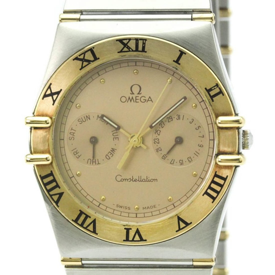 OMEGA Constellation 18K Gold Steel Quartz Mens Watch 396.1070 Polished (1 of 12)
