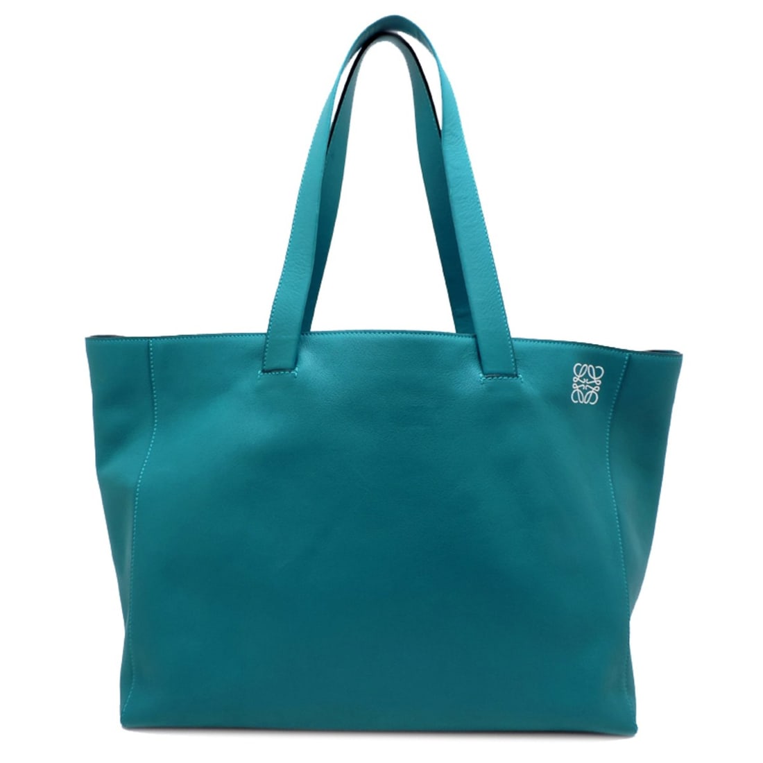 Loewe East West Shopper Large Men's Tote Bag in Turquoise Leather: --- Catalog ---Category: SizeSize (HxWxD): 29cm x 38cm x 16cm / 11.41'' x 14.96'' x 6.29''Category: DesignType: Tote bagColor: TurquoiseGender: MenMaterial: Leather Category: GeneralBrand: LoeweCountr