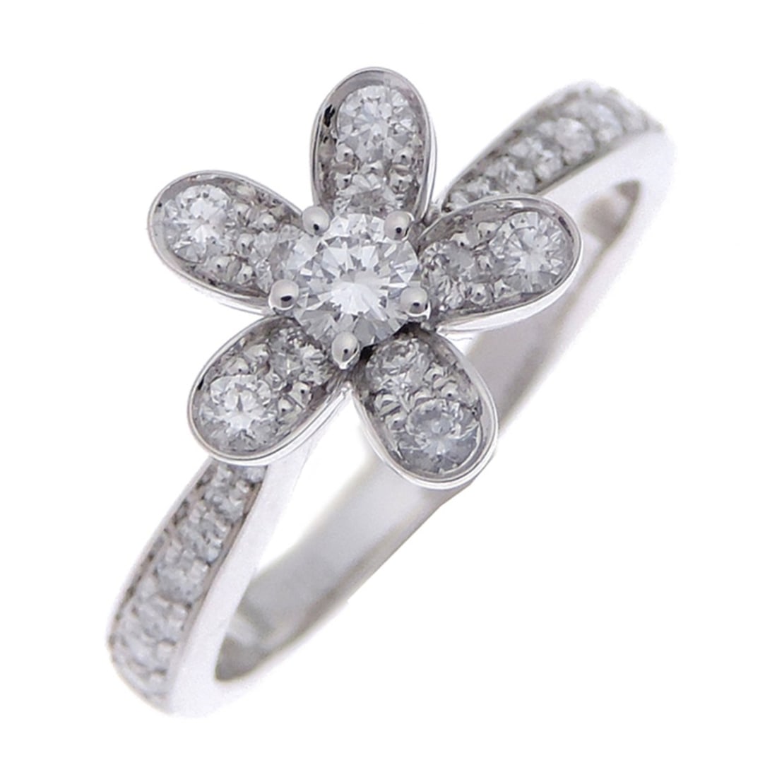 Van Cleef & Arpels Socrates 1 Flower Ring #50 Diamond Women's VCARD23750 750 White Gold: --- Catalog ---Category: SizeJP Size: 10US Size: 5.5Category: DesignType: Band ringStone: DiamondGender: WomenMaterial: White gold (18K)Category: GeneralMPN: VCARD23750Brand: Van Cleef & Arpels--- Ite