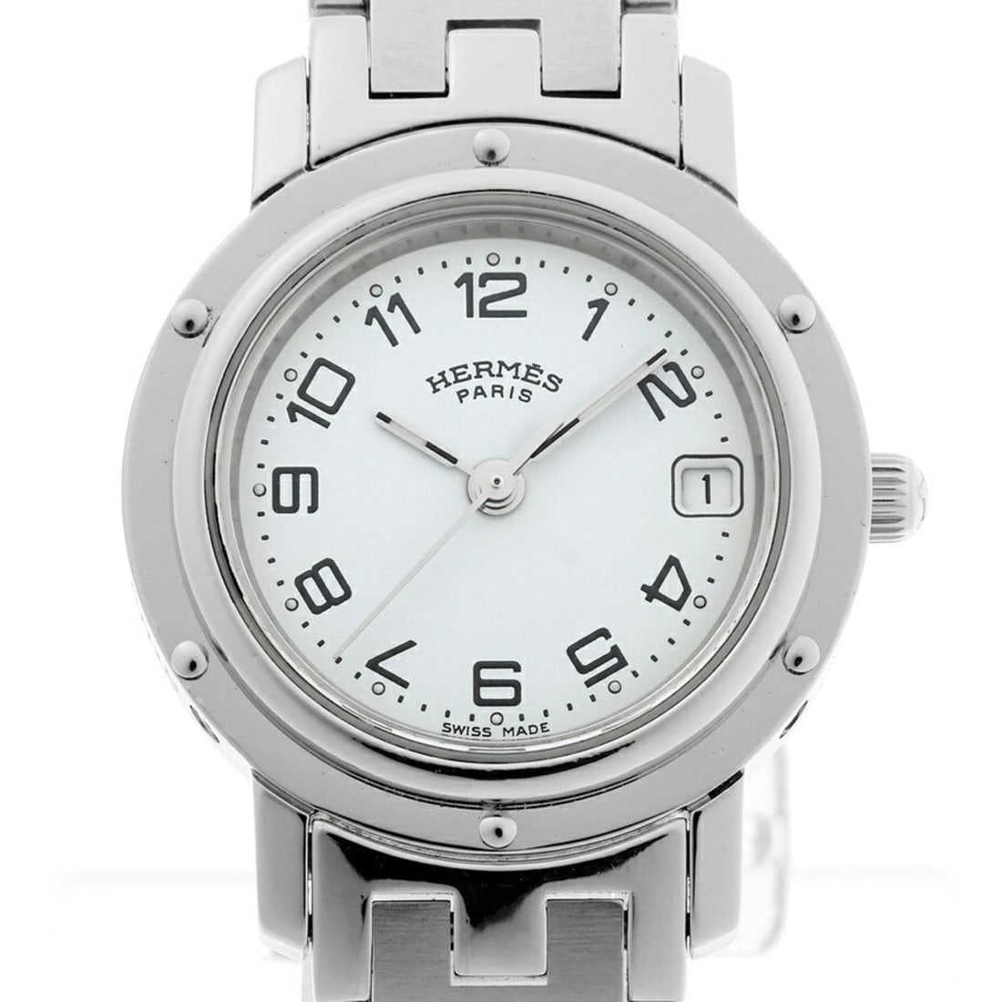 Hermes HERMES Clipper CL4.210 White Quartz Watch A-159940 (1 of 12)