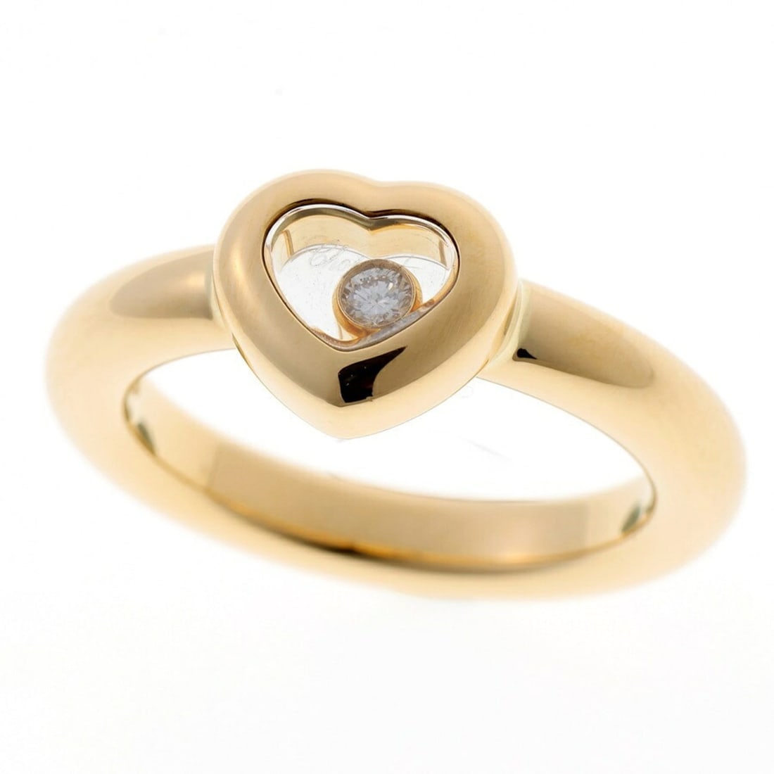 Chopard Happy Diamond Heart Ring 82 2889 750 18KYG 1P # 10 B-159937 (1 of 20)