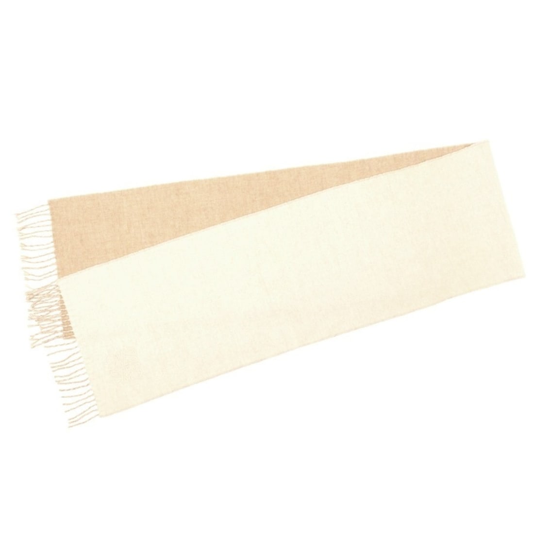 LOEWE Bicolor Scarf Muffler F810250X01 Wool Cashmere Ivory Sand (Beige) S-159919 (1 of 10)