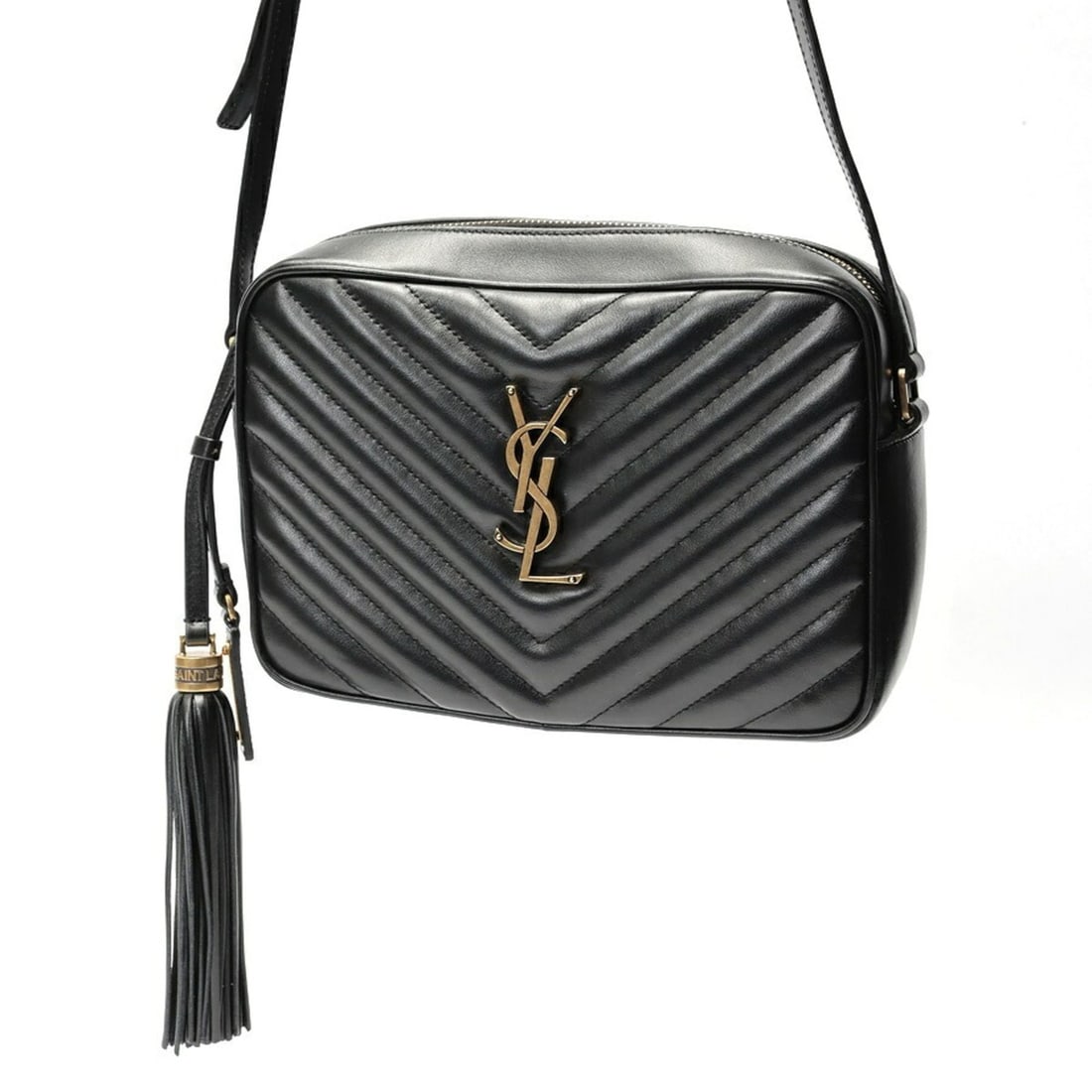 Saint Laurent Lou Camera Bag/Shoulder Bag 520534 in Quilted Leather, Black (1 of 10)