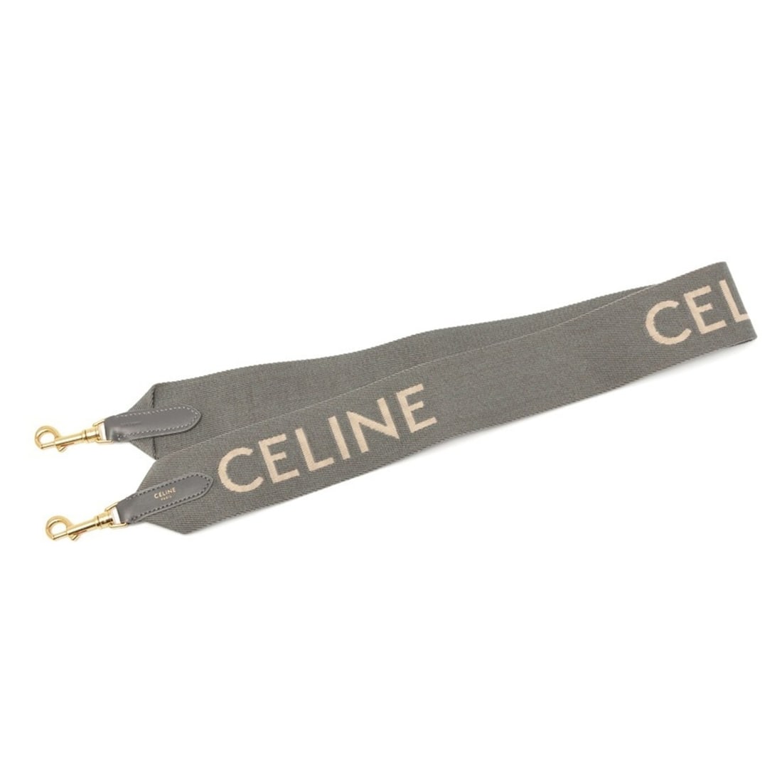 Celine Jacquard Long Strap Shoulder 49S012AEP.09GW Wool Leather Gray White S-160072 (1 of 12)
