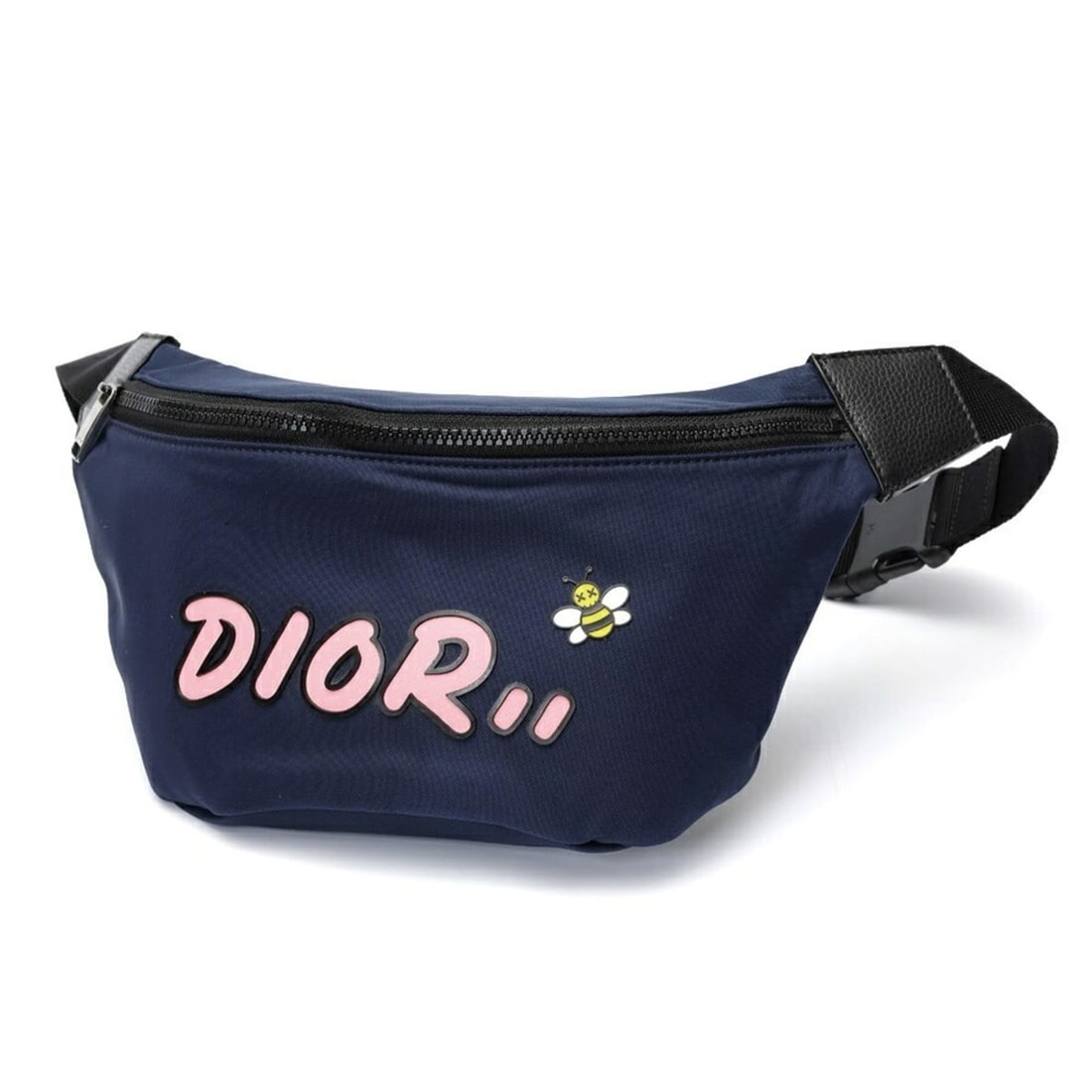 Christian Dior Dior Kaws Collaboration Bee Body Bag Belt Waist Pouch Nylon Leather Navy S-159996 (1 of 20)